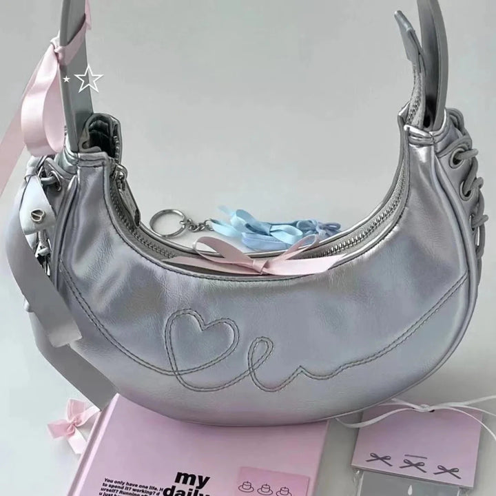 Cute Lolita Silver Bag Pastel Kitten