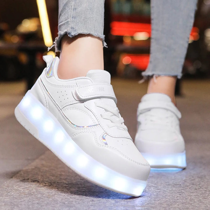 Cute Pastel LED Roller Sneakers Pastel Kitten