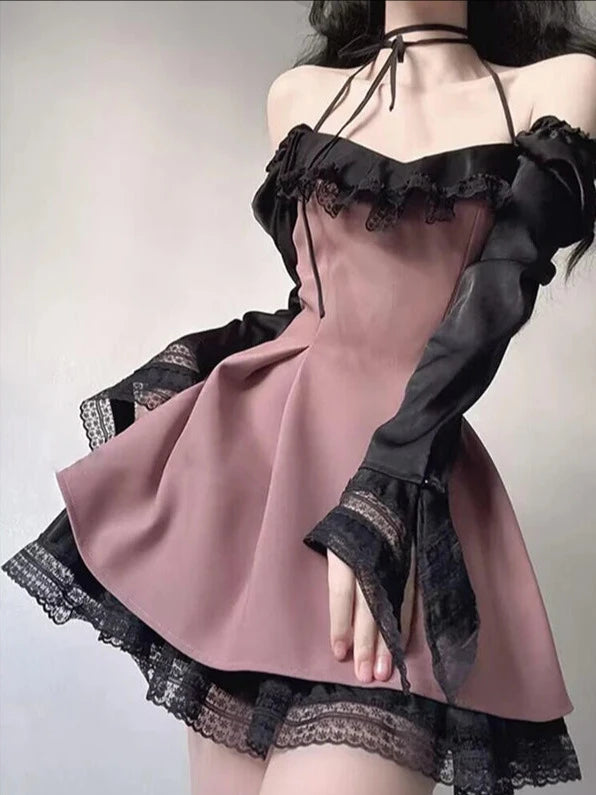 Gothic Lace Party Dress Pastel Kitten