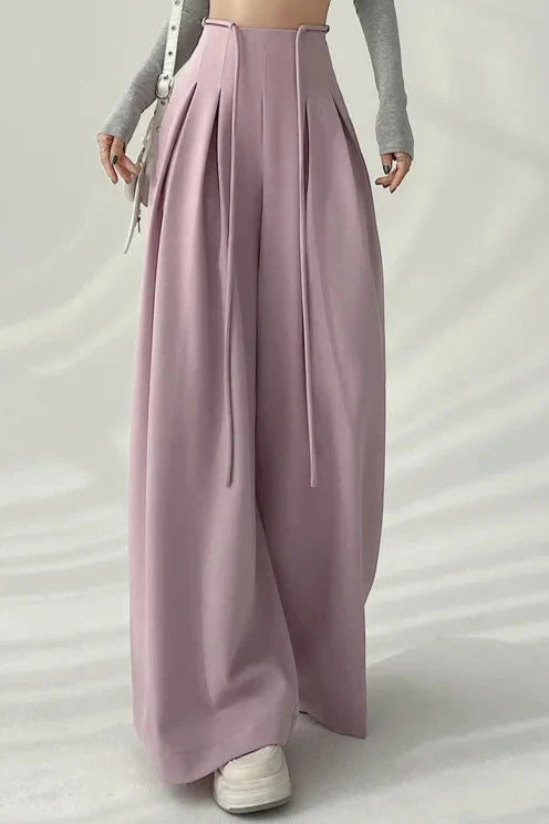 Korean High Waist Wide Pants Pastel Kitten