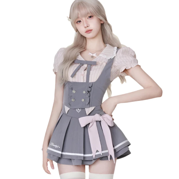 Kawaii Pastel School Uniform Pastel Kitten