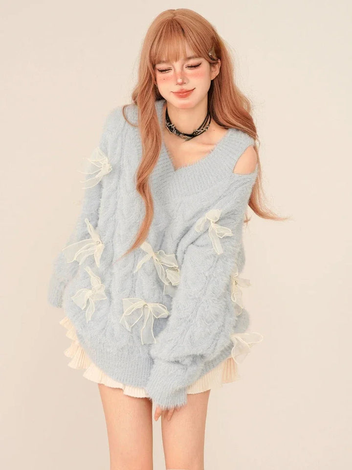 Cute E-Girl Loose Sweater Pastel Kitten