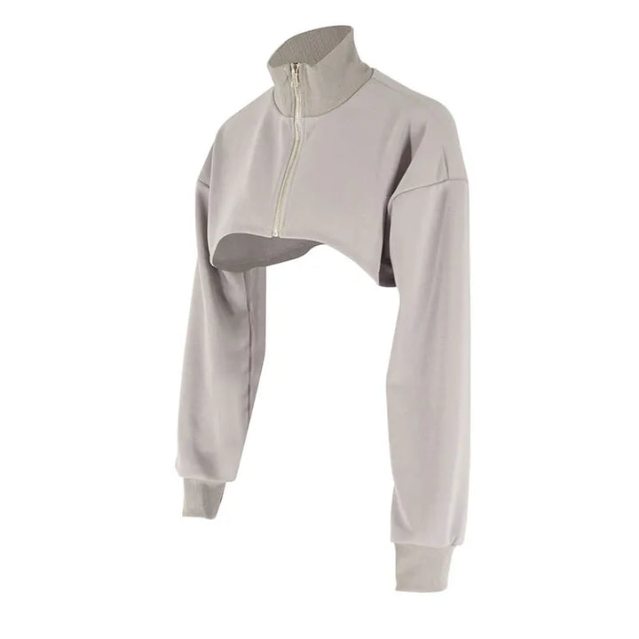 Korean Casual Cropped Sweatshirt Pastel Kitten