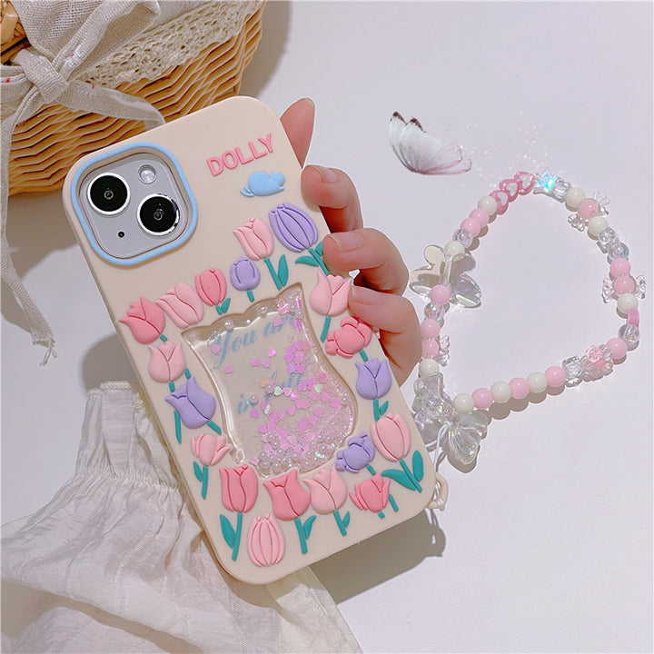 Cute Floral iPhone Case Pastel Kitten