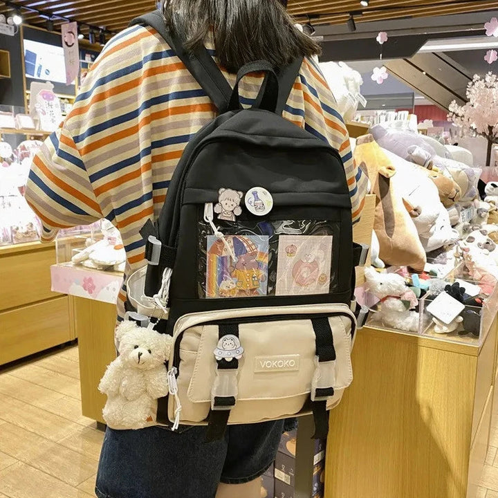 Kawaii Waterproof Laptop Backpack Pastel Kitten