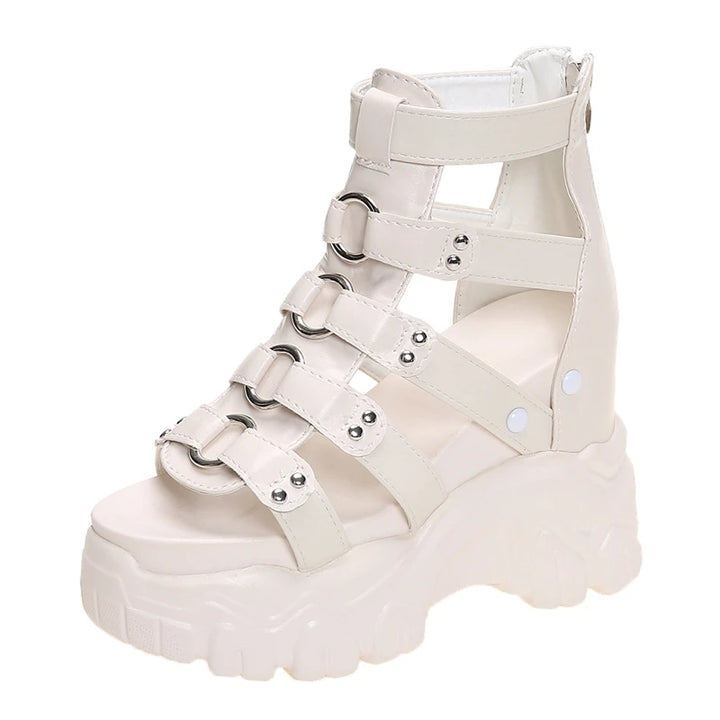 Cute Gladiator Platform Sandals Pastel Kitten