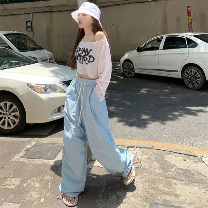 Y2K Harajuku Wide Joggers Pastel Kitten