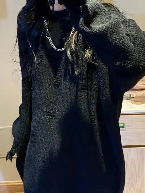 Ripped Vintage Gothic Sweater