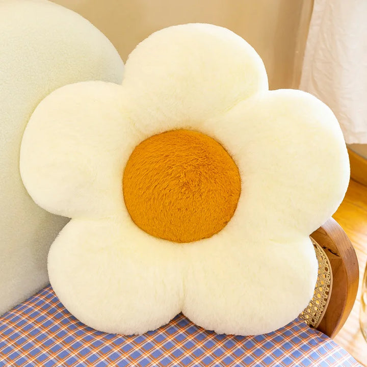 Cute Daisy Flower Plush Pillow Pastel Kitten