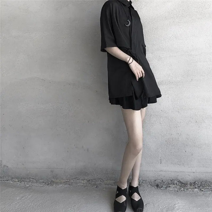 Japanese Oversezied Shirt Dress Pastel Kitten