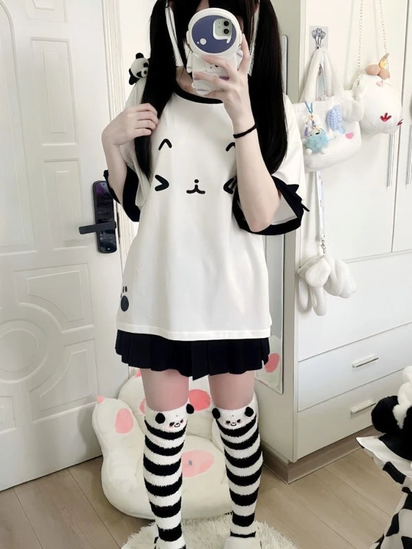 Y2K Kawaii Cat T-Shirt Pastel Kitten