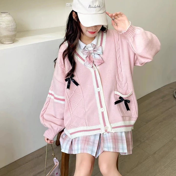 Sweet Korean Knit Cardigan Pastel Kitten