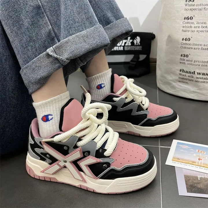 Y2K Fashion Platform Sneakers Pastel Kitten