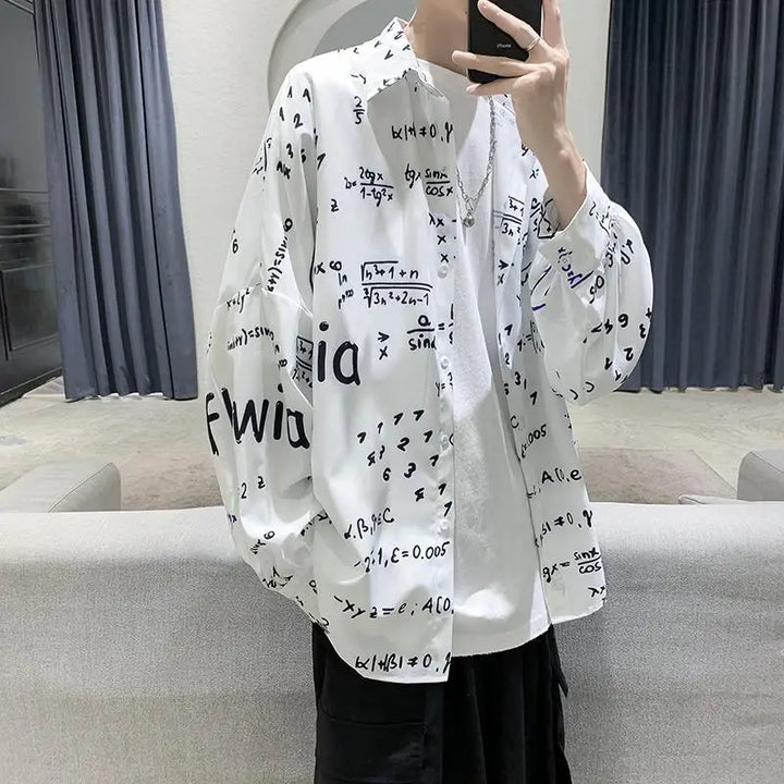 Korean Oversized Math Shirt Pastel Kitten