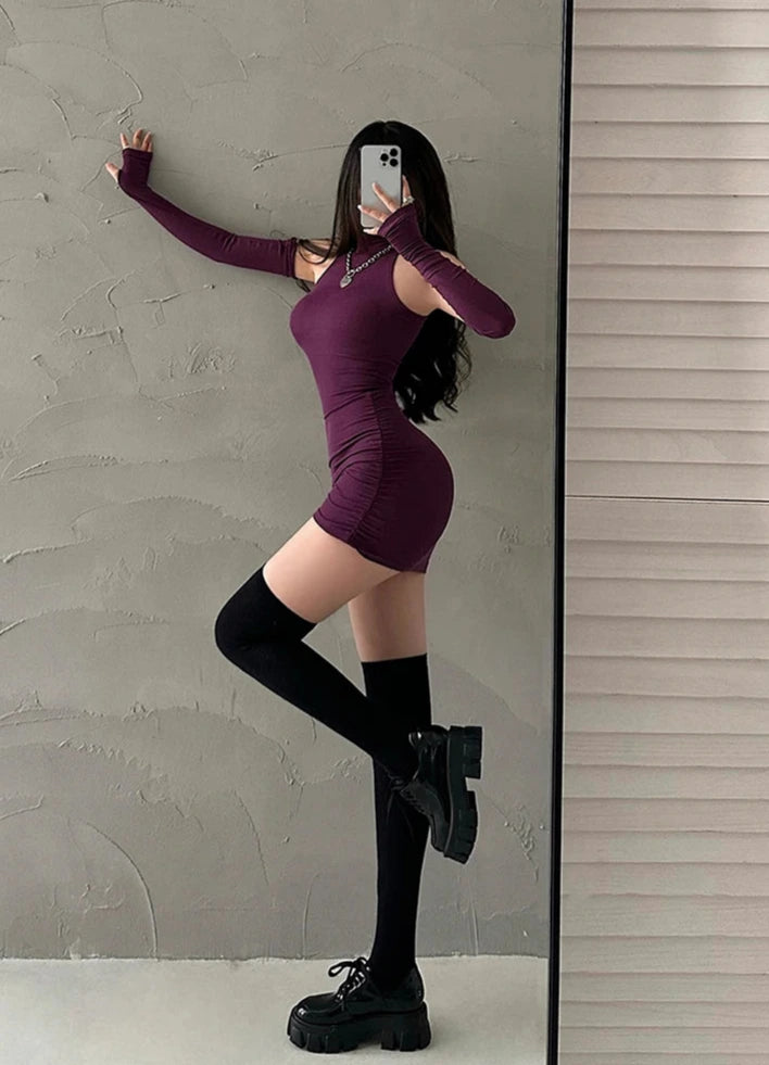 Tight Elegant Mini Dress Pastel Kitten