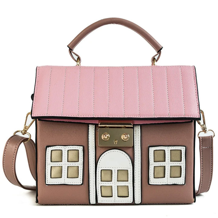 Cute House Shaped Handbag Pastel Kitten