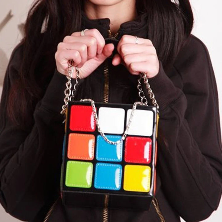 Rubik's Cube Style Handbag Pastel Kitten