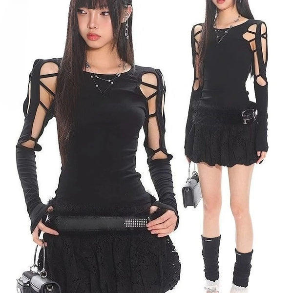 Y2K Slim Longsleeve Top Pastel Kitten