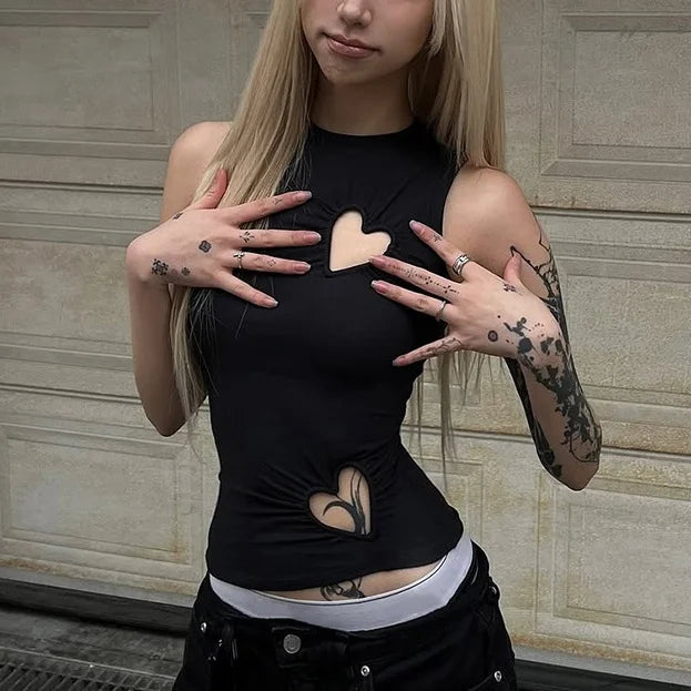 Cute Casual Sleeveless T-Shirt Pastel Kitten