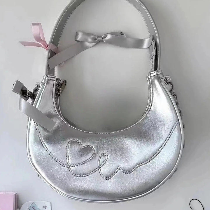 Cute Lolita Silver Bag Pastel Kitten