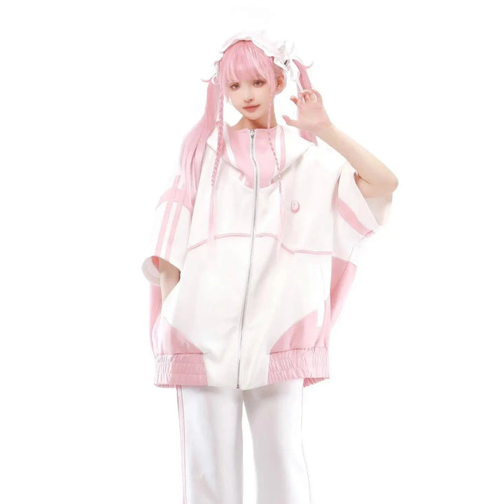 Cute Pastel Oversized Track Jacket Pastel Kitten