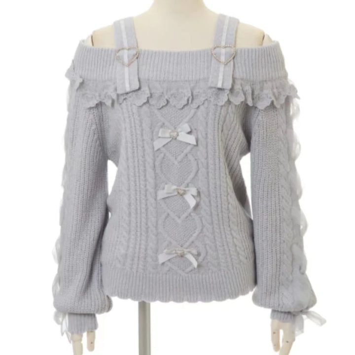 Vintage Sweet Lolita Style Knit Pullover Pastel Kitten