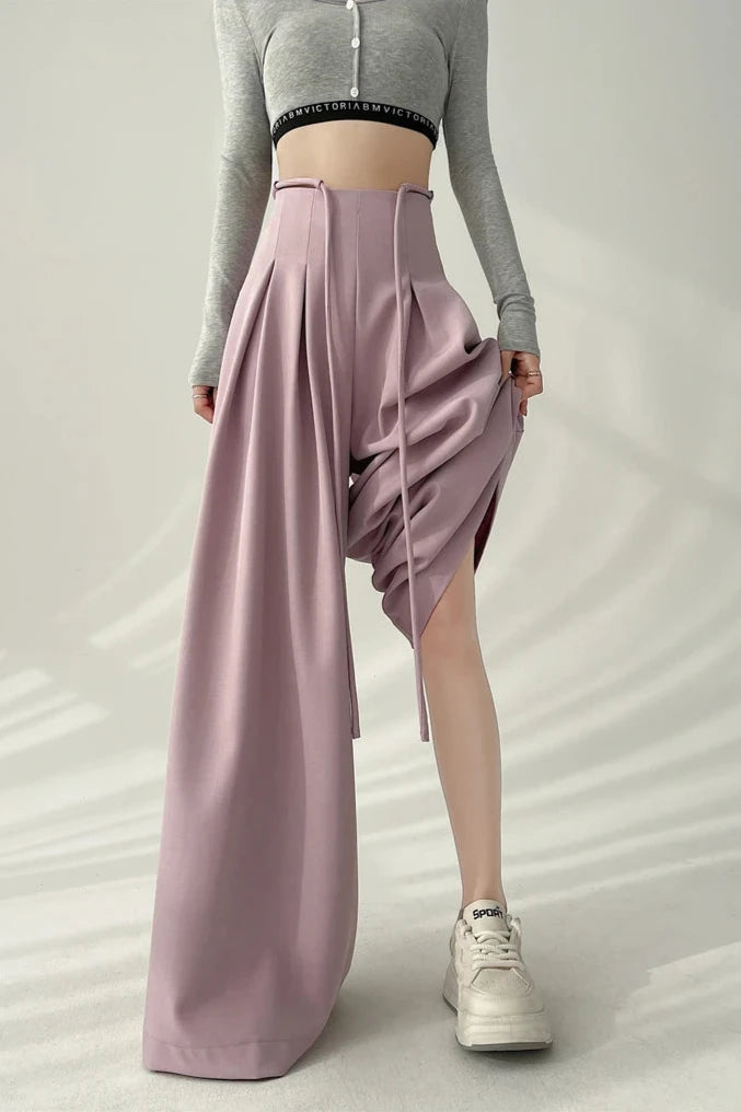 Korean High Waist Wide Pants Pastel Kitten