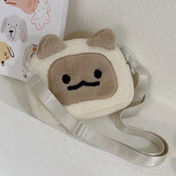 Kawaii Plush Cat Shoulder Bag Pastel Kitten