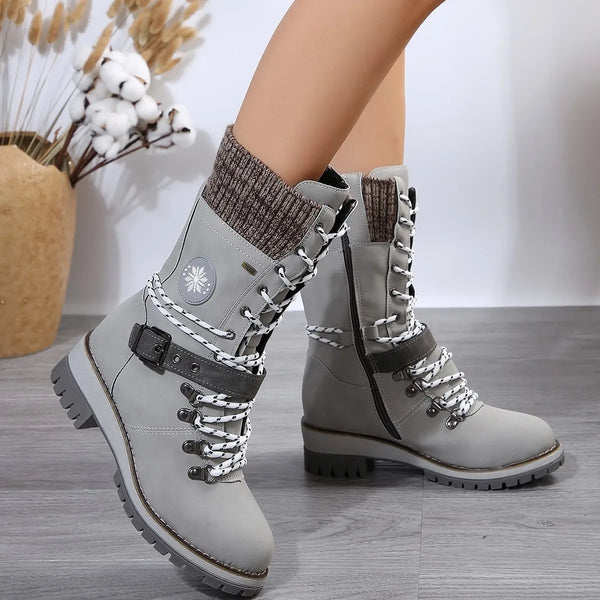 Casual Outdoor Mid-Calf Boots Pastel Kitten