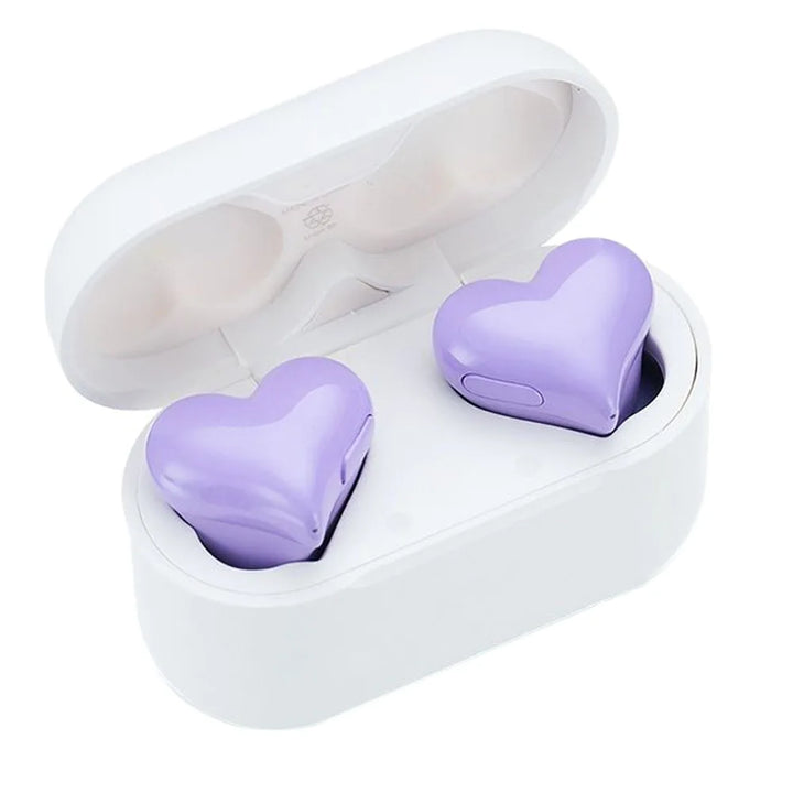 Kawaii Heart Bluetooth Earbuds Pastel Kitten