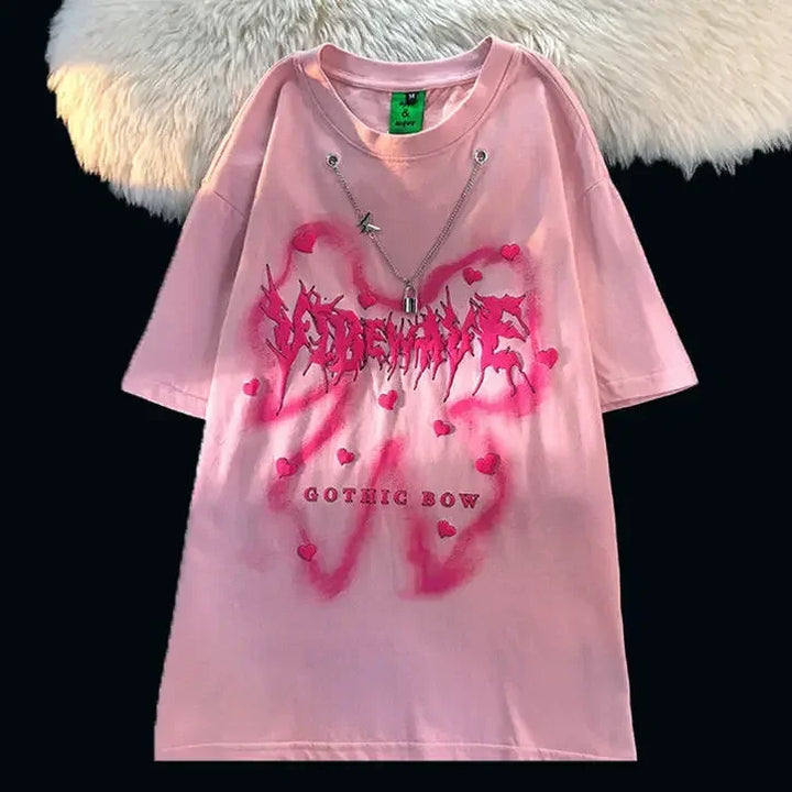 Harajuku Punk Oversized T-Shirt Pastel Kitten