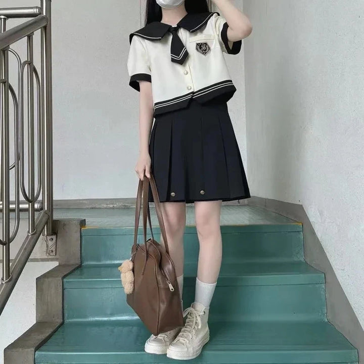 Japanese School Girl Uniform - Top & Skirt Pastel Kitten