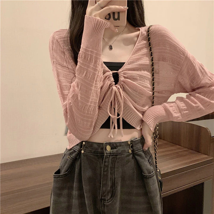 Korean Cute Slim Cardigan Pastel Kitten