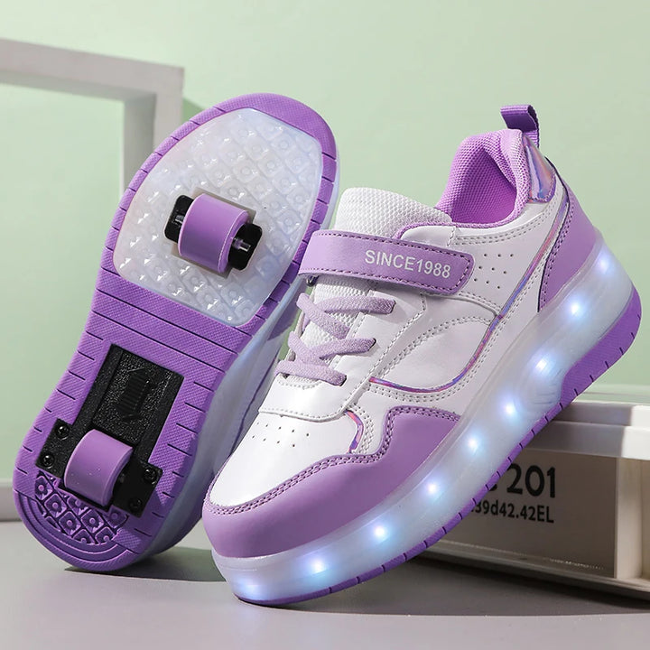 Cute Pastel LED Roller Sneakers Pastel Kitten