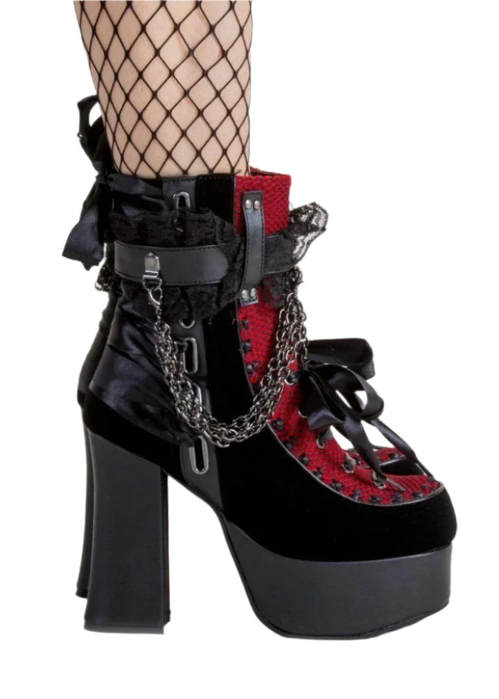 Gothic Style Chain Boots Pastel Kitten