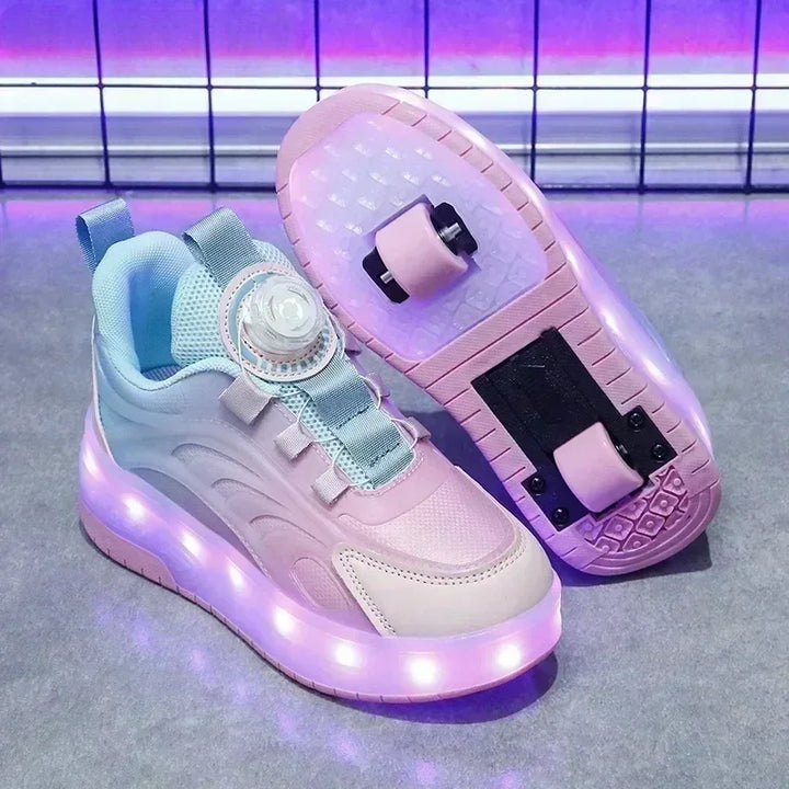 Kawaii Gradient LED Roller Sneakers Pastel Kitten