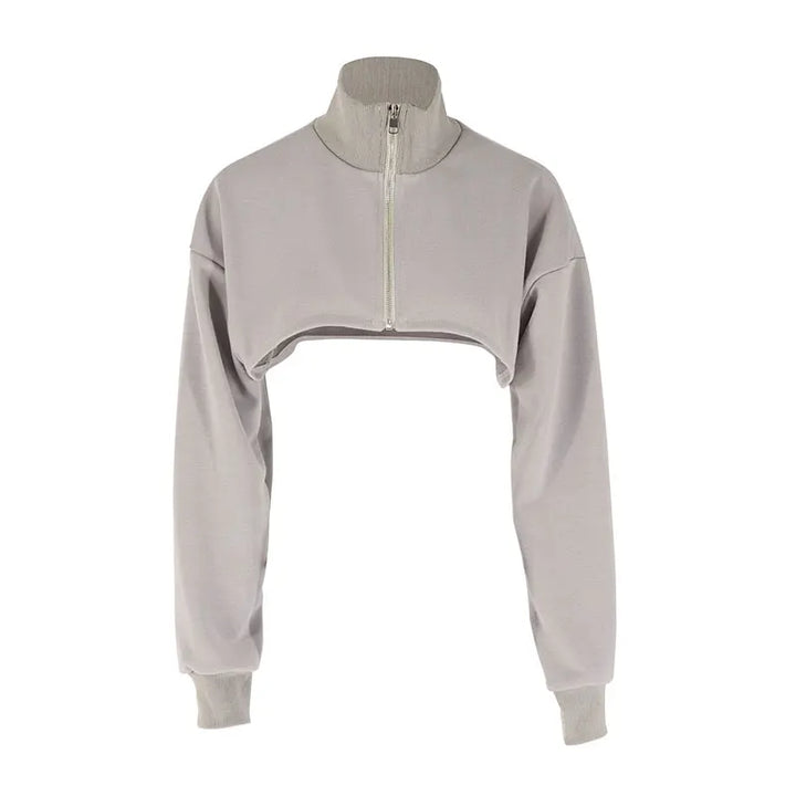 Korean Casual Cropped Sweatshirt Pastel Kitten