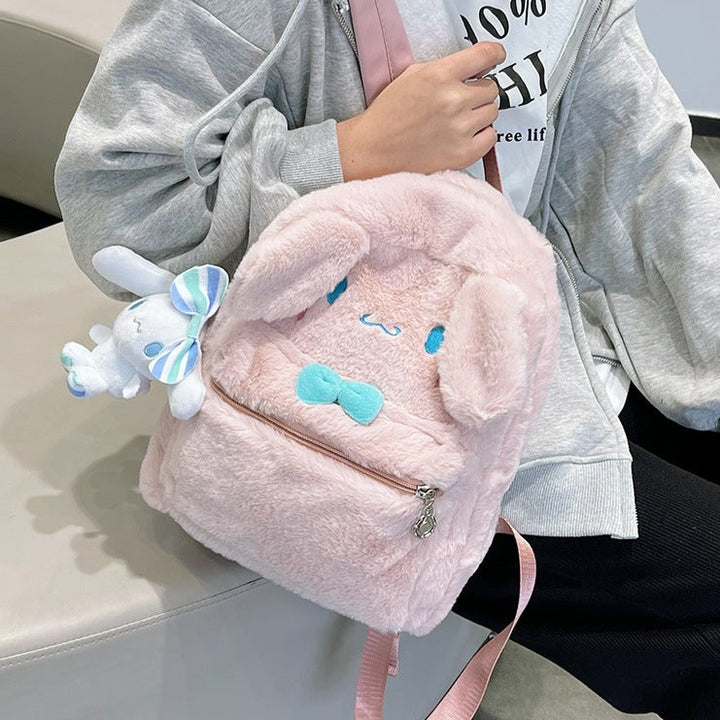 Plush Kawaii School Backpack Pastel Kitten