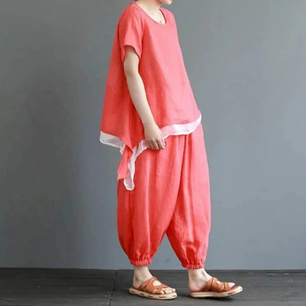 Cozy Oversized Outfit - T-Shirt & Pants Pastel Kitten