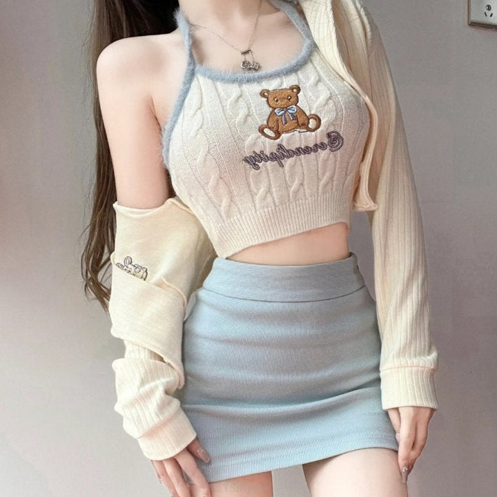 Ulzzang Girl Korean Style Set Pastel Kitten