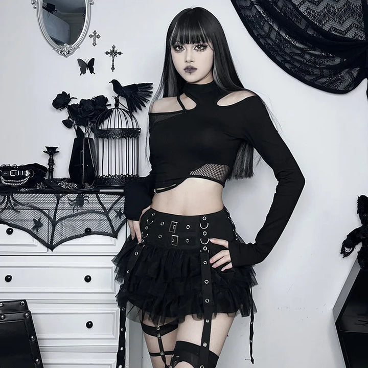 Goth Pleated Mini Skirt Pastel Kitten