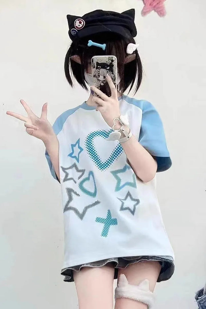 Y2k Aesthetic Harajuku T-shirt Pastel Kitten