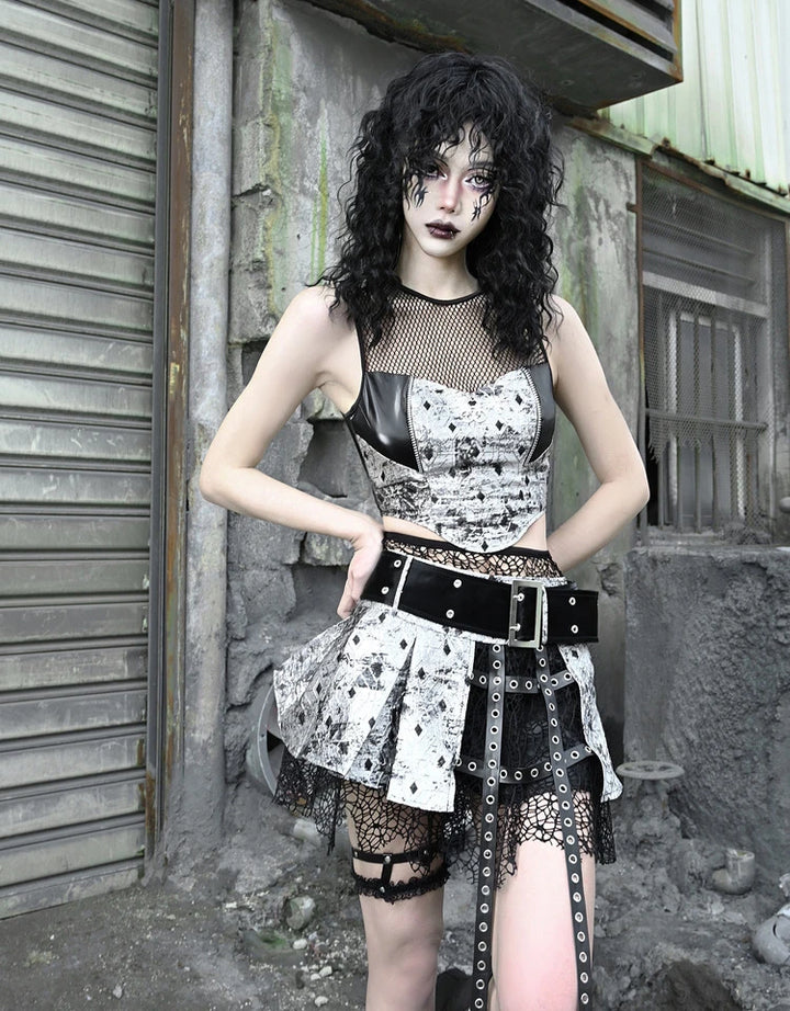 Harajuku Gothic Outfit Set - Top & Skirt Pastel Kitten