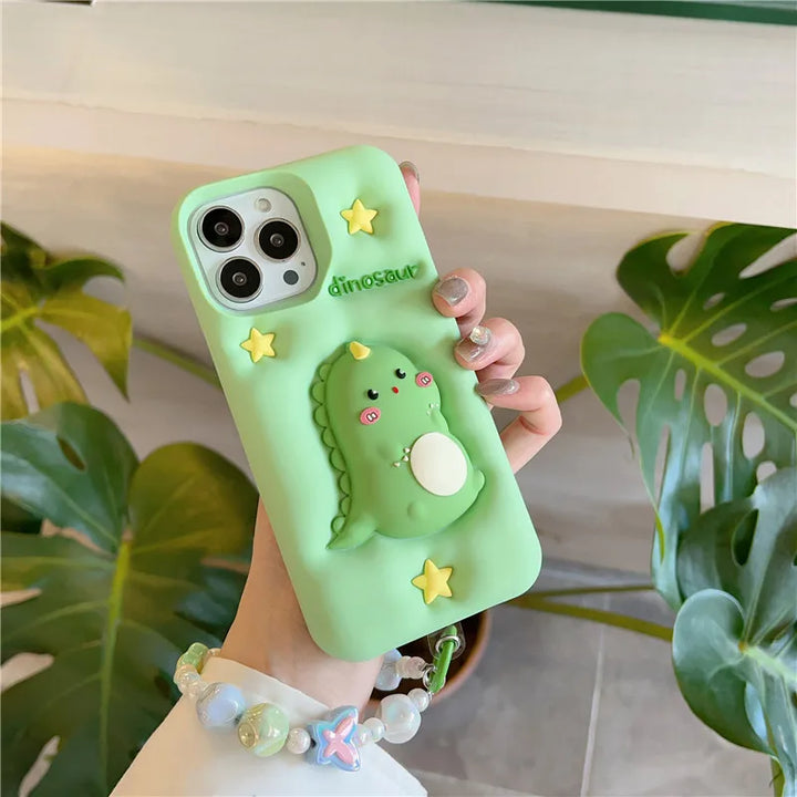 Kawaii Dinosaur iPhone Case Pastel Kitten