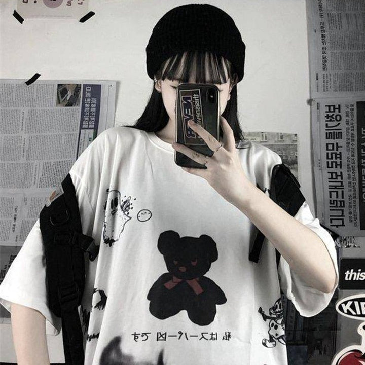 Dark Style Harajuku Oversized T Shirt Pastel Kitten