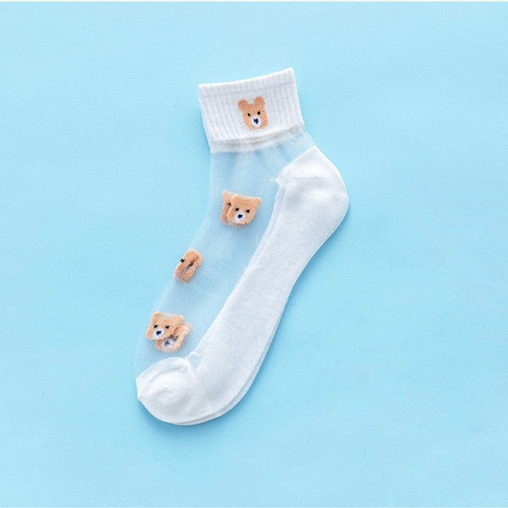 Harajuku Cartoon Socks Pastel Kitten