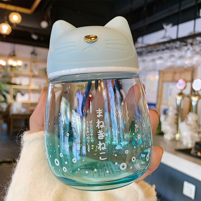 Ulzzang Girl Water Bottle - Pastel Kitten