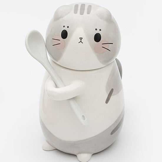 Kawaii Cat Ceramics Mug Pastel Kitten