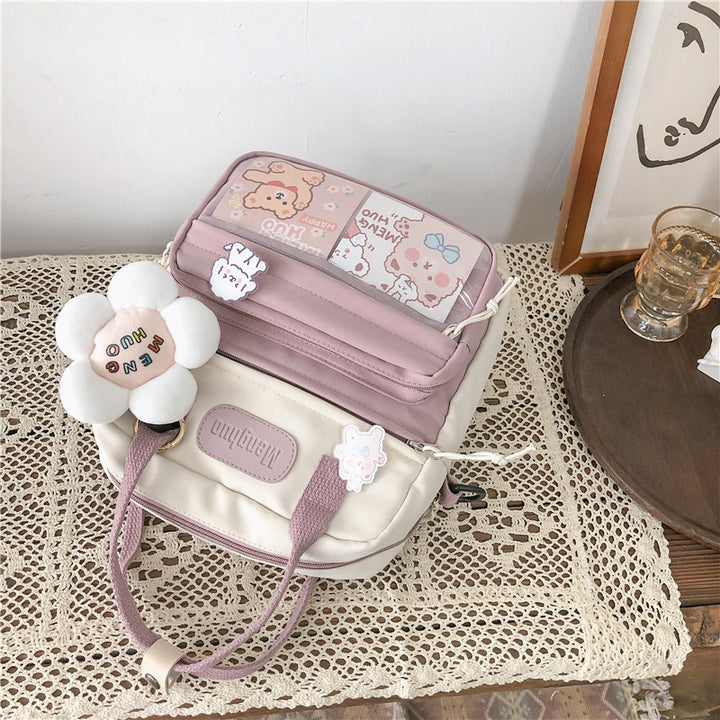 Cute Flower Backpack Pastel Kitten