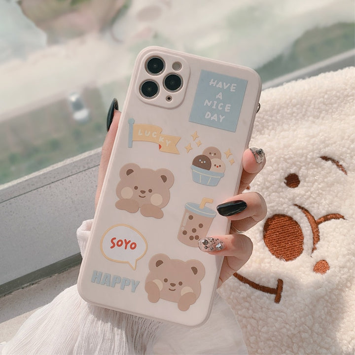 Milk Bear iPhone Case Pastel Kitten